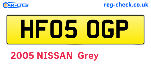 HF05OGP are the vehicle registration plates.