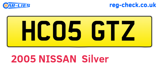 HC05GTZ are the vehicle registration plates.