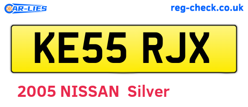 KE55RJX are the vehicle registration plates.