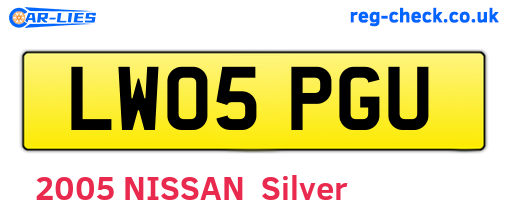 LW05PGU are the vehicle registration plates.