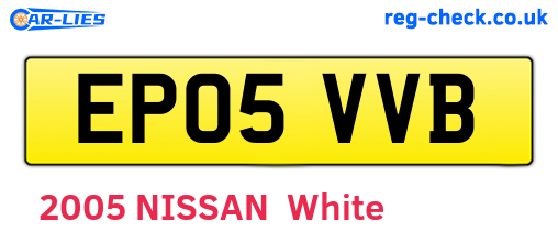 EP05VVB are the vehicle registration plates.