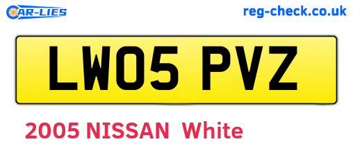 LW05PVZ are the vehicle registration plates.