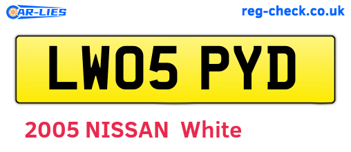LW05PYD are the vehicle registration plates.