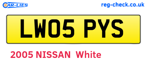 LW05PYS are the vehicle registration plates.