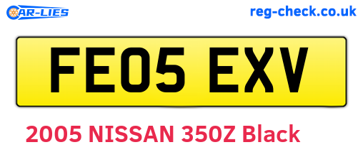 FE05EXV are the vehicle registration plates.