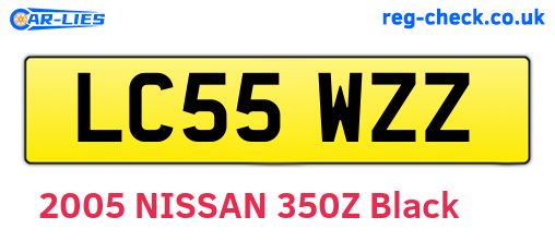 LC55WZZ are the vehicle registration plates.