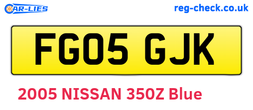 FG05GJK are the vehicle registration plates.