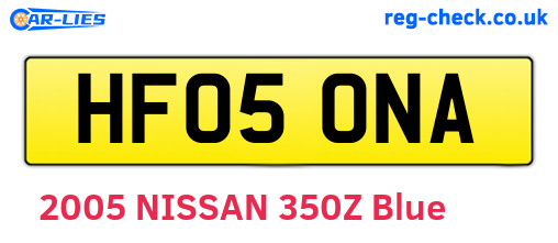 HF05ONA are the vehicle registration plates.