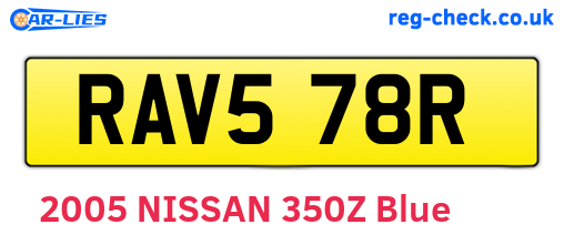 RAV578R are the vehicle registration plates.