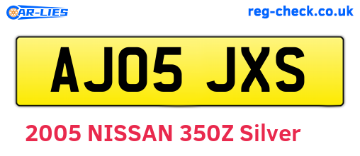 AJ05JXS are the vehicle registration plates.