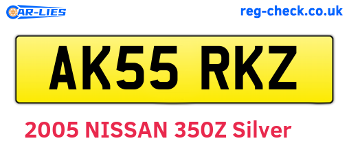 AK55RKZ are the vehicle registration plates.