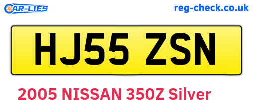 HJ55ZSN are the vehicle registration plates.