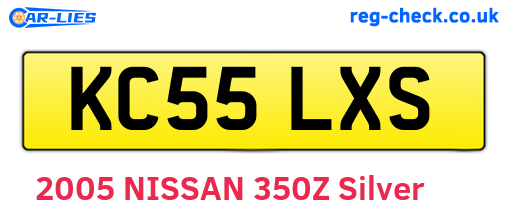KC55LXS are the vehicle registration plates.
