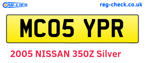 MC05YPR are the vehicle registration plates.