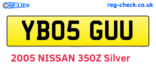 YB05GUU are the vehicle registration plates.