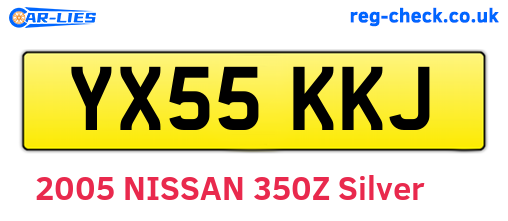 YX55KKJ are the vehicle registration plates.