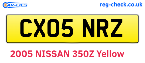 CX05NRZ are the vehicle registration plates.
