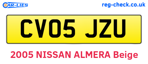 CV05JZU are the vehicle registration plates.