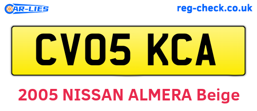 CV05KCA are the vehicle registration plates.