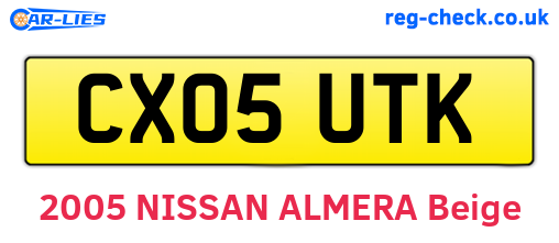 CX05UTK are the vehicle registration plates.