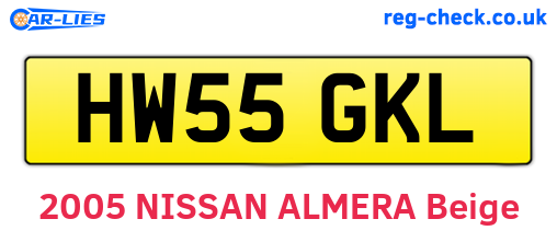 HW55GKL are the vehicle registration plates.