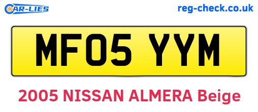 MF05YYM are the vehicle registration plates.