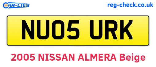 NU05URK are the vehicle registration plates.