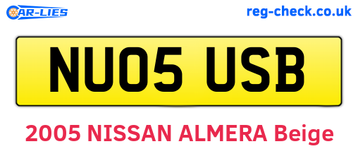 NU05USB are the vehicle registration plates.