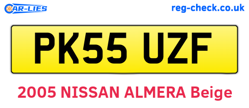 PK55UZF are the vehicle registration plates.