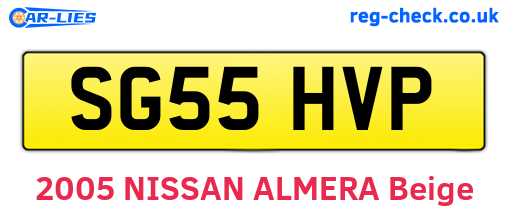 SG55HVP are the vehicle registration plates.