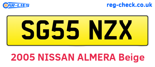 SG55NZX are the vehicle registration plates.