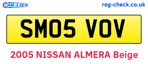 SM05VOV are the vehicle registration plates.