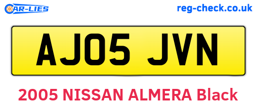 AJ05JVN are the vehicle registration plates.