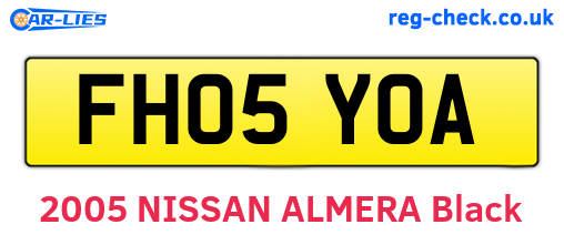 FH05YOA are the vehicle registration plates.