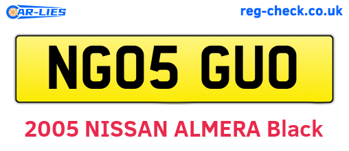 NG05GUO are the vehicle registration plates.