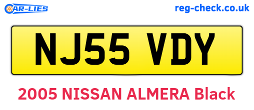 NJ55VDY are the vehicle registration plates.
