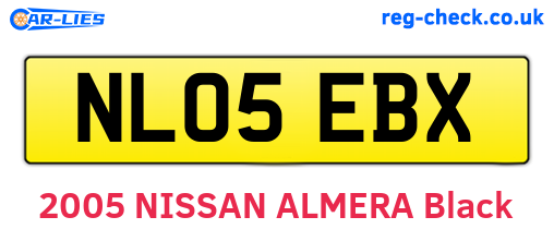 NL05EBX are the vehicle registration plates.