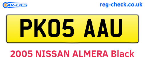 PK05AAU are the vehicle registration plates.