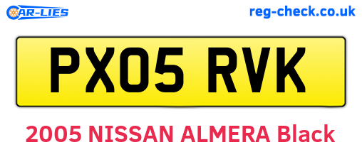 PX05RVK are the vehicle registration plates.