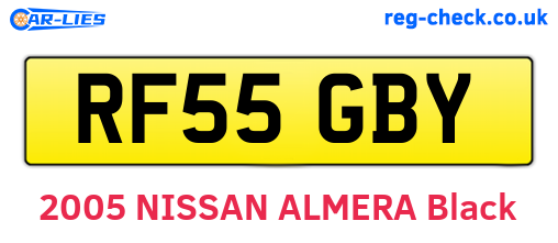 RF55GBY are the vehicle registration plates.