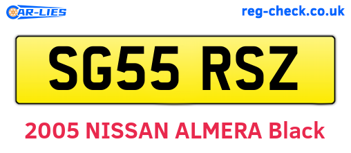 SG55RSZ are the vehicle registration plates.