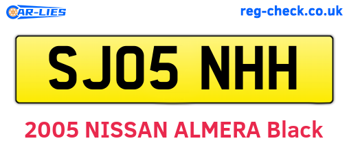 SJ05NHH are the vehicle registration plates.