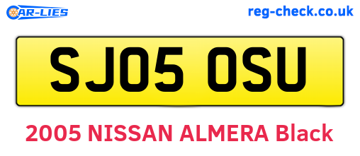 SJ05OSU are the vehicle registration plates.