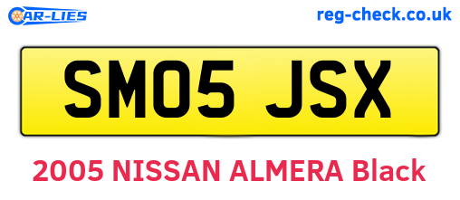 SM05JSX are the vehicle registration plates.