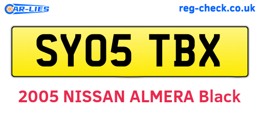 SY05TBX are the vehicle registration plates.
