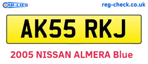 AK55RKJ are the vehicle registration plates.