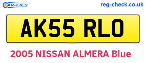 AK55RLO are the vehicle registration plates.