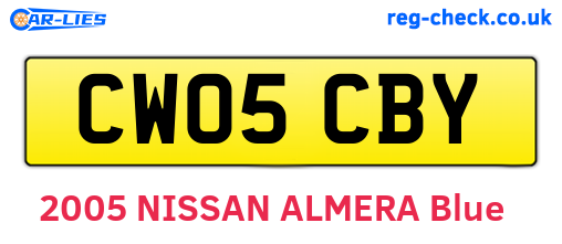 CW05CBY are the vehicle registration plates.
