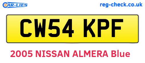 CW54KPF are the vehicle registration plates.