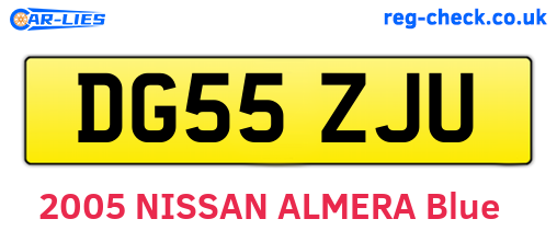 DG55ZJU are the vehicle registration plates.
